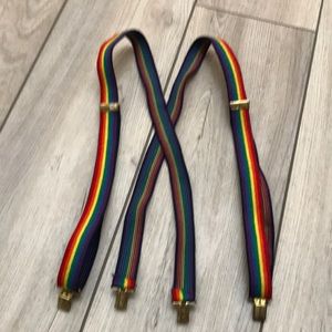 Rainbow 🌈 Color Suspenders with gold clips